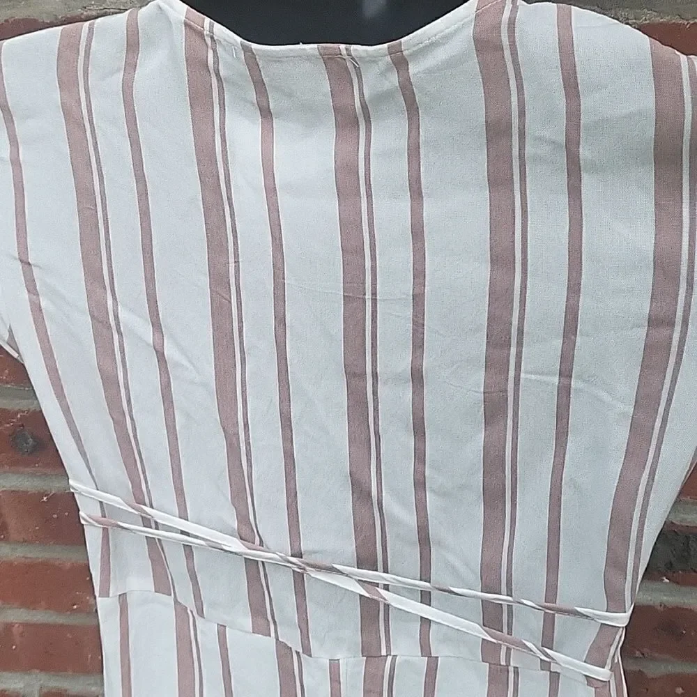 Stripped wrap dress